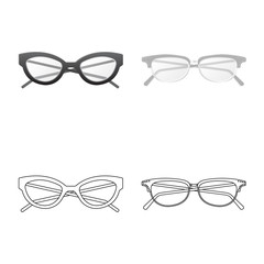 Vector design of glasses and frame icon. Collection of glasses and accessory vector icon for stock.