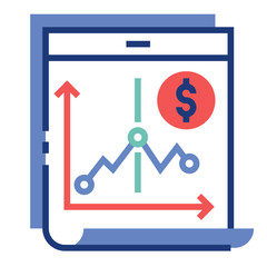 Stock investment FlatOutline illustration