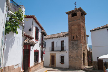 Obraz premium Minarett des Heiligen Sebastian, Ronda, Altstadt, Andalusien, Spanien