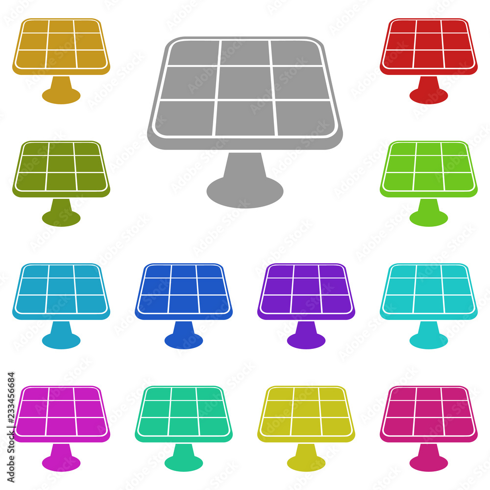 Aufkleber solar panels icon in multi color. simple glyph vector of energy set for ui and ux, website or mobile
