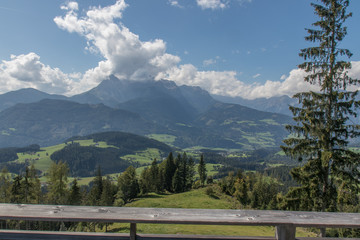 Fototapeta na wymiar mountain landscape next to Werfenweng