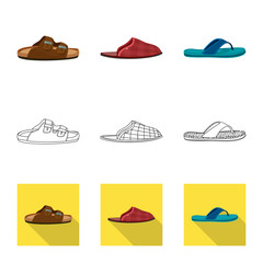 Isolated object of shoe and footwear icon. Set of shoe and foot vector icon for stock.