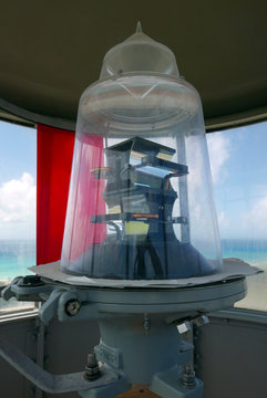 Modern light fixture in the lighthouse of Aruba