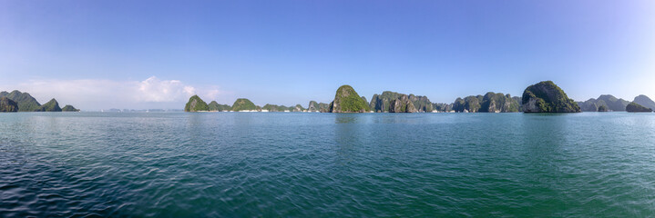 Beautiful panorama of Ha Long Bay (Descending Dragon Bay) popular tourist destination in Asia....