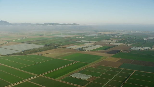 Aerial View Oxnard Farm Crop Fields California USA