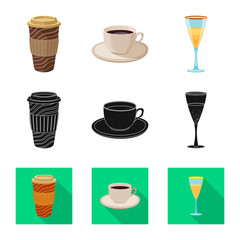 Obraz premium Vector design of drink and bar symbol. Collection of drink and party vector icon for stock.
