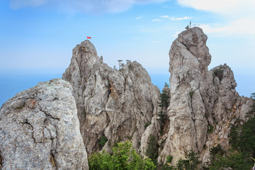 a Petri mountain peaks Crimean landscapes / bright summer day walk through the protected areas of the Crimea