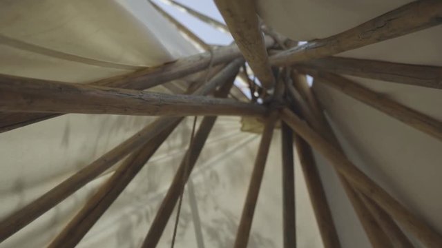 Interior structure of a Native American Teepee
