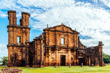 Ruins of the Cathedral of Saint Michael in the jesuit missions of the south of Brazil