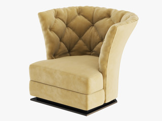 Soft brown armchair captone 3d rendering