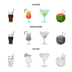 Vector design of drink and bar sign. Collection of drink and party stock vector illustration.