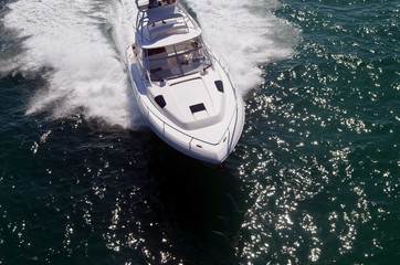 Overhead View of a High-End Motorboat