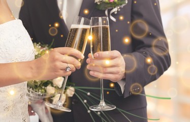 Young beautiful couple in wedding day