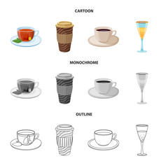 Isolated object of drink and bar logo. Collection of drink and party stock vector illustration.