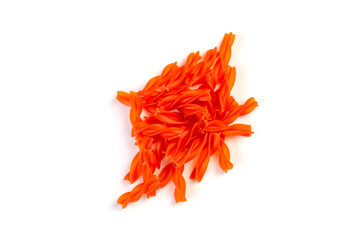 Red lentils pasta, isolated