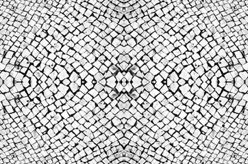 Seamless patterned texture of paving stones,  light white background.