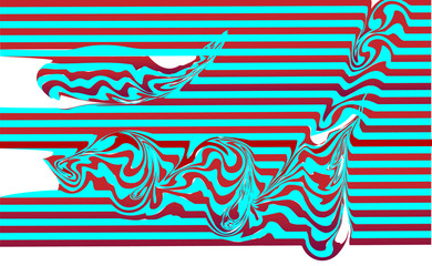 Obraz na płótnie Canvas Striped abstract blue and red color background with bands. Vector graphic pattern for design and decoration