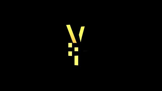 Gold Yen sign isolated in black background
