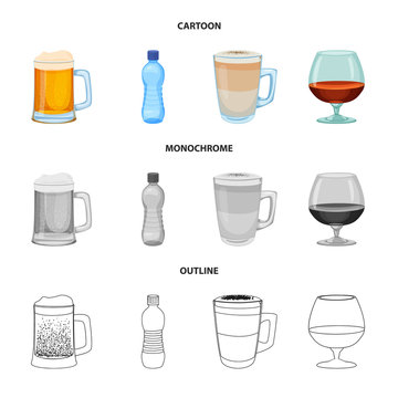 Vector design of drink and bar icon. Set of drink and party stock symbol for web.