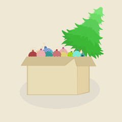 beautiful vector element box box carton box with a bunch of toys