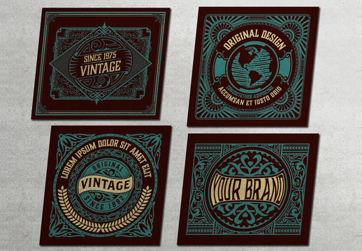 4 Vintage-Style Packing Label Layouts