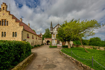 Fototapeta na wymiar Lichtenstein Castle, located in the Swabian Alb region (Schwäbische Alb) in the immediate vicinity of the Echaz valley