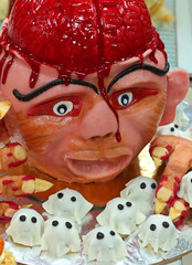 halloween cake decoration and scary concept