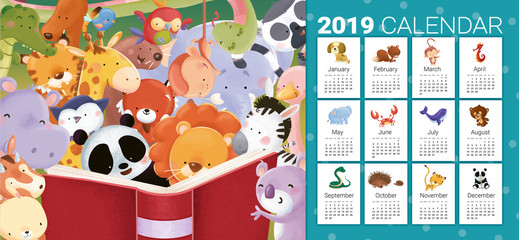 calendario de animales infantil - Powered by Adobe