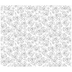 funny pig face doodle seamless pattern
