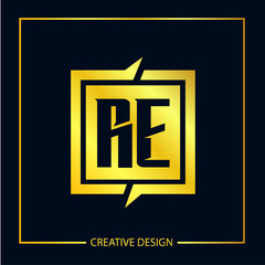 Initial Letter RE Logo Template Design
