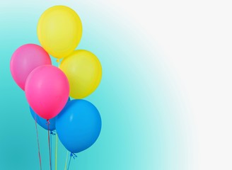 Bunch of colorful balloons on  background