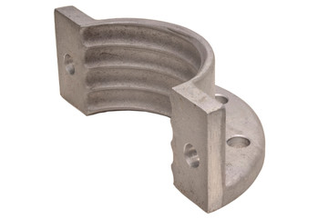 Aluminium flange isolate on white. Aluminium casting flanges, oil or gas industry.