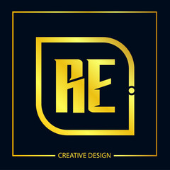 Obraz premium Initial Letter RE Logo Template Design