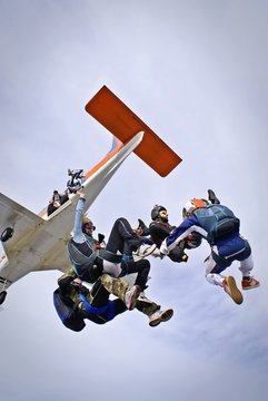 Skydivers having fun