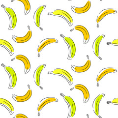 Banana seamless vector pattern.