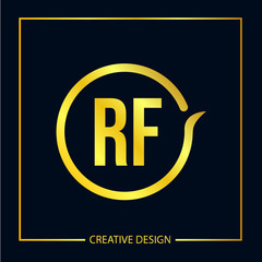 Initial Letter RF Logo Template Design