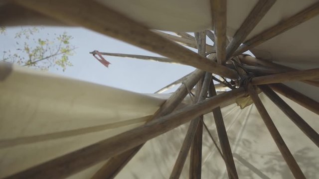 Interior structure of a Native American Teepee