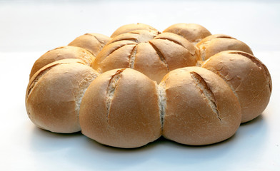 Bread surrounded by white background