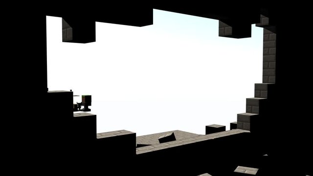 Minecraft Stone Wall Breaks down white ver07