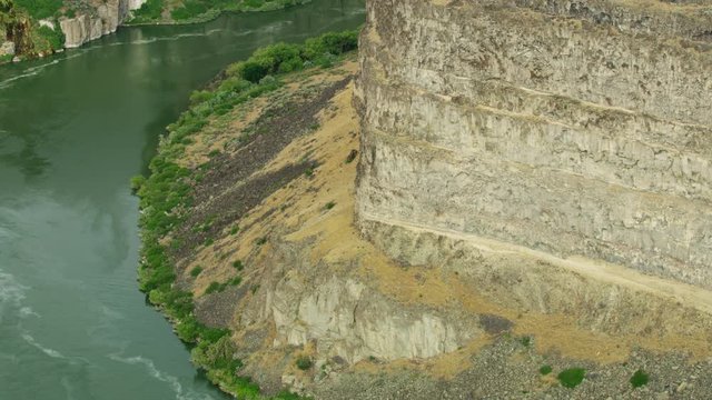 Aerial view Snake River canyon valley Idaho USA