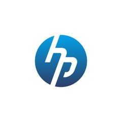 H P Letter Initial Logo Vector
