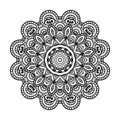 Adult coloring page. Mandala vector.