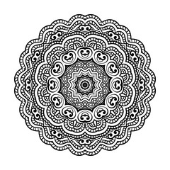 Adult coloring page. Mandala vector.