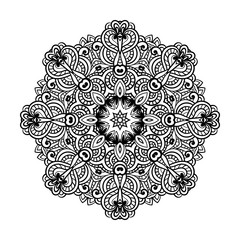 Adult coloring page. Mandala vector.
