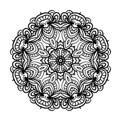 Adult coloring page. Mandala vector.