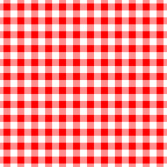 Gingham red seamless pattern. Checkered plaid design background.