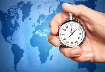 Close-up Stopwatch in Human Hand, Timer