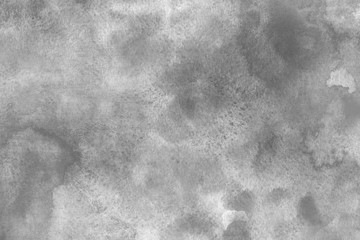 Silver watercolor background on white paper. Paint leaks and ombre effects.