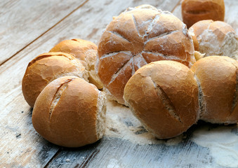 Bread surrounded by rustic background