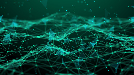 Abstract technology background. Network connection. Artificial intelligence. Science background. Big data digital background. 4k rendering.